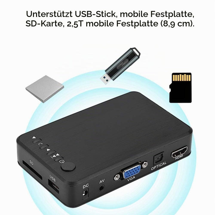 Multimedia Player Full HD 1080p HDMI mit Fernbedienung USB SD - Bild 6