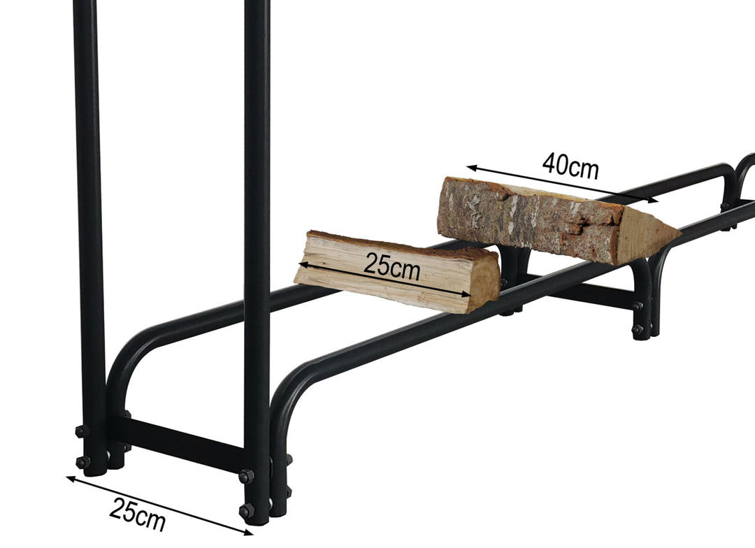 Kaminholzregal Metall Anthrazit 272x25x95 cm mit Schutzhülle 1 m³ - Bild 5