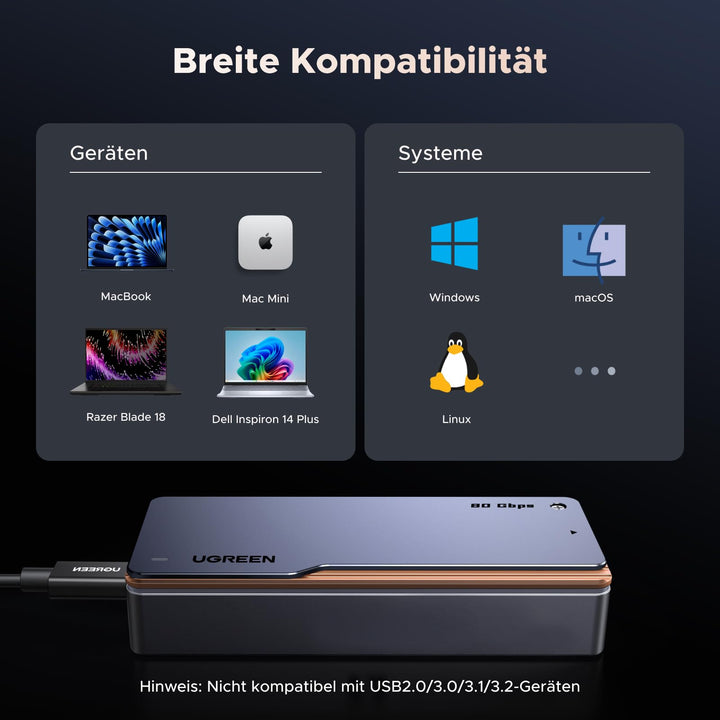 NVMe SSD Gehäuse 80 Gbps Thunderbolt 5/4 mit PWM-Lüfter - Bild 8