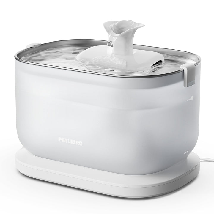 Katzenbrunnen Edelstahl 2.5L kabellose Pumpe 2 Trinkmodi ultraleise