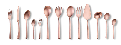 Tafelbesteck Set Edelstahl 18/10 PVD Bronze mattiert 68-tlg. für 12 Personen