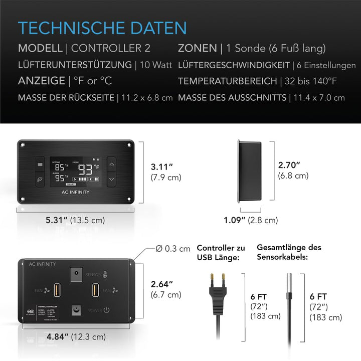 Schrank-Lüfter 15 cm mit LCD-Controller leise 18 dBA - Bild 8