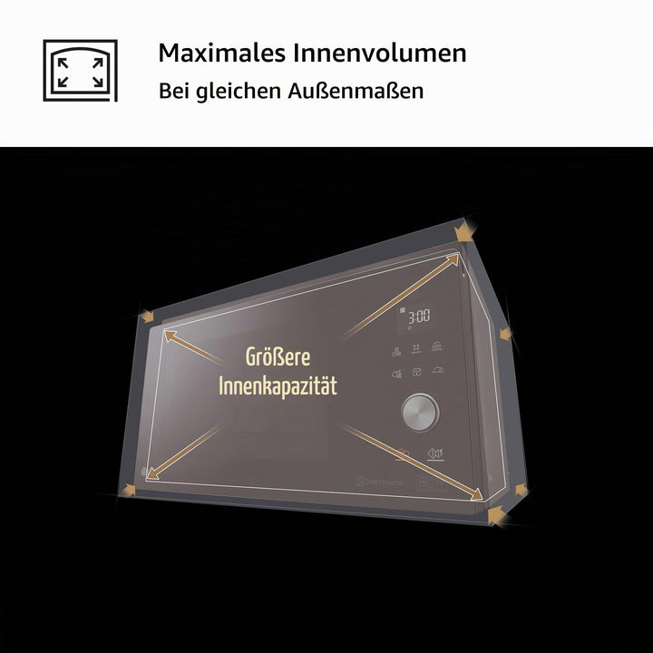 Mikrowelle mit Grill 25L 1150W Quarzgrill Inverter schwarz - Bild 8