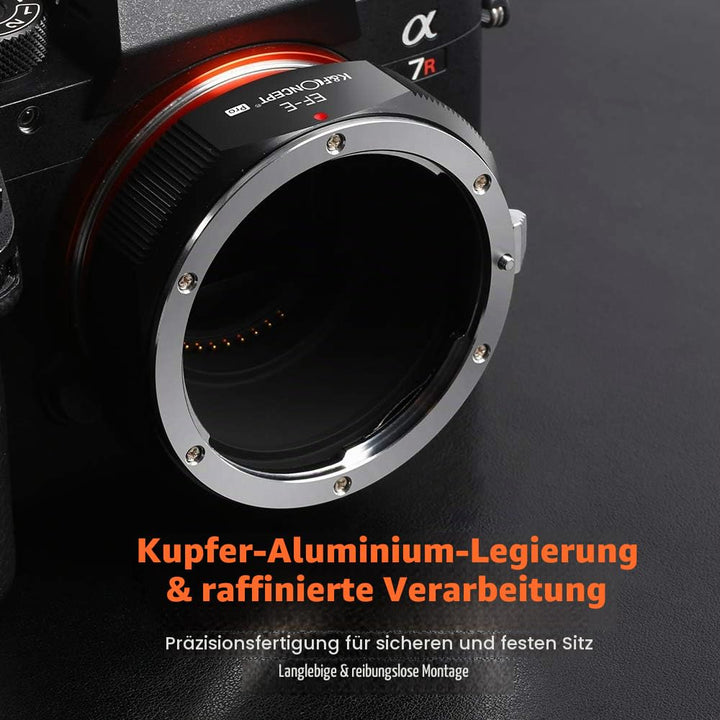 Objektivadapter Canon EOS EF auf Sony E-Mount manuell Aluminium - Bild 5