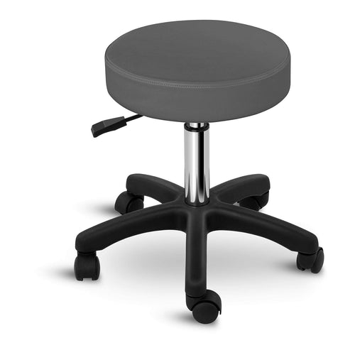 Rollhocker höhenverstellbar mit Rollen grau bis 150 kg