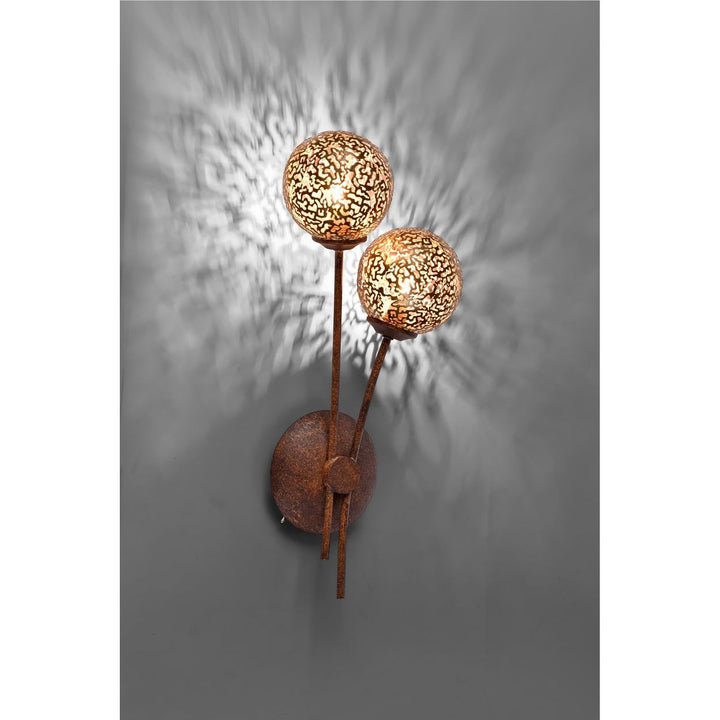 Wandleuchte Aluminium Rostoptik mit Kippschalter 2xG9 - Bild 6