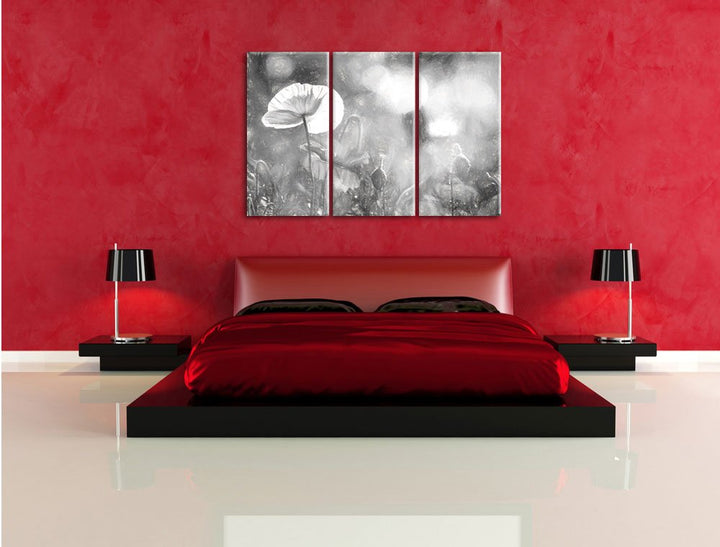 Leinwandbild 3-teilig Kalifornischer Mohn 120x80 cm fertig gespannt - Bild 4