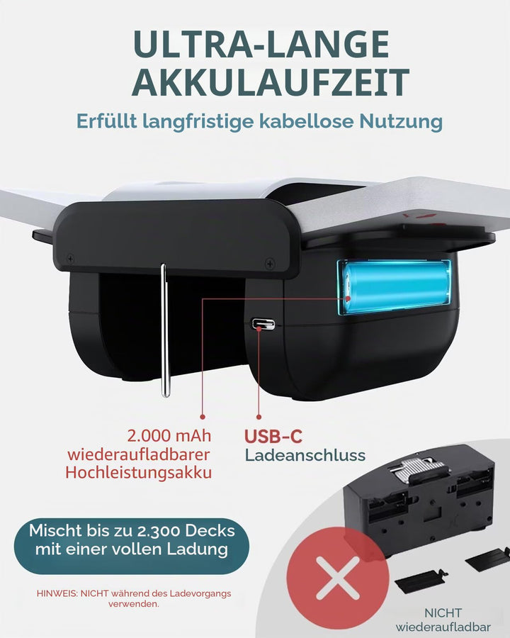 Kartenmischer elektrisch 2-Modi USB-C fuer Poker Bridge Kartenspiele - Bild 5