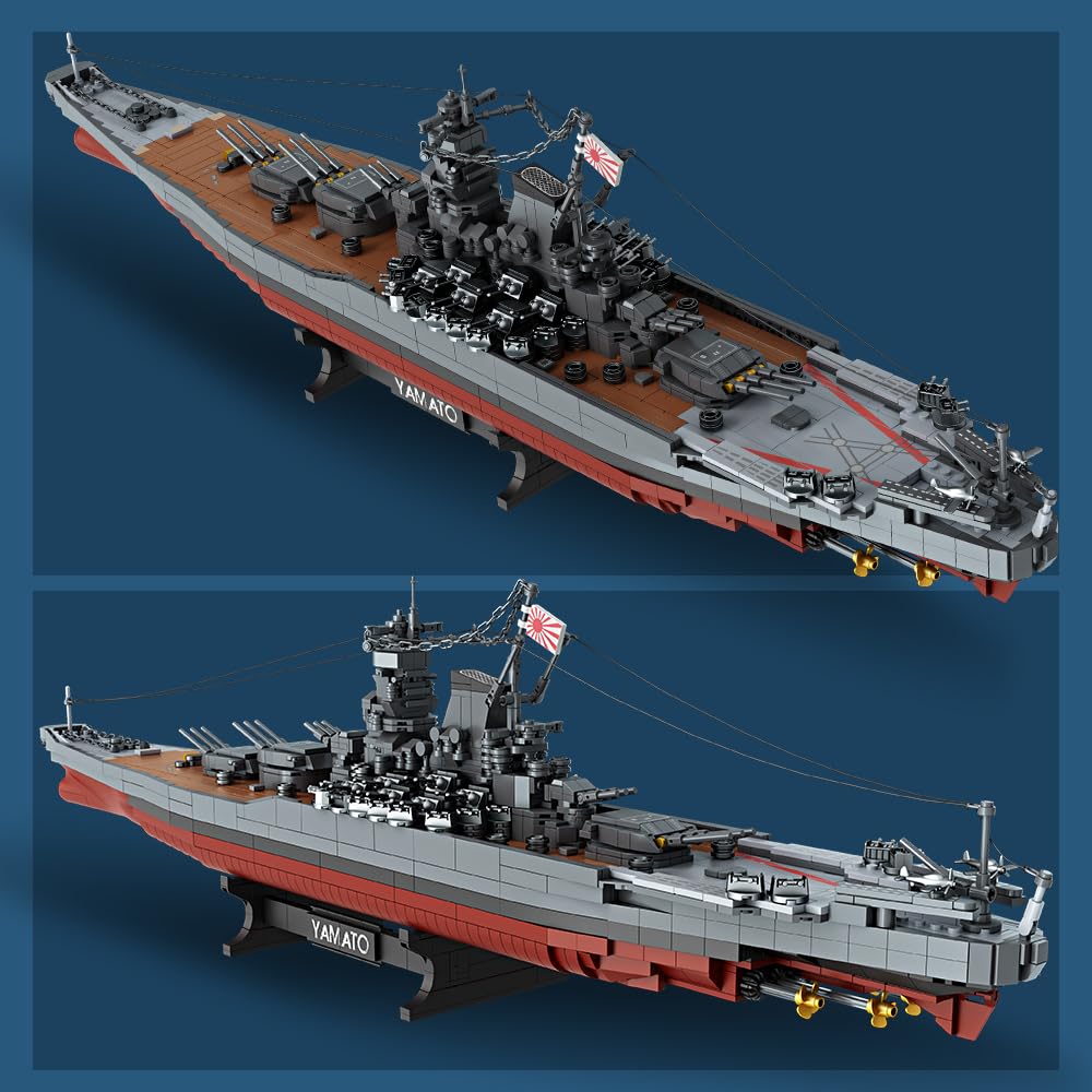 Yamato Schlachtschiff Klemmbausteine WWII 1:300 – 2569 Teile - Bild 7