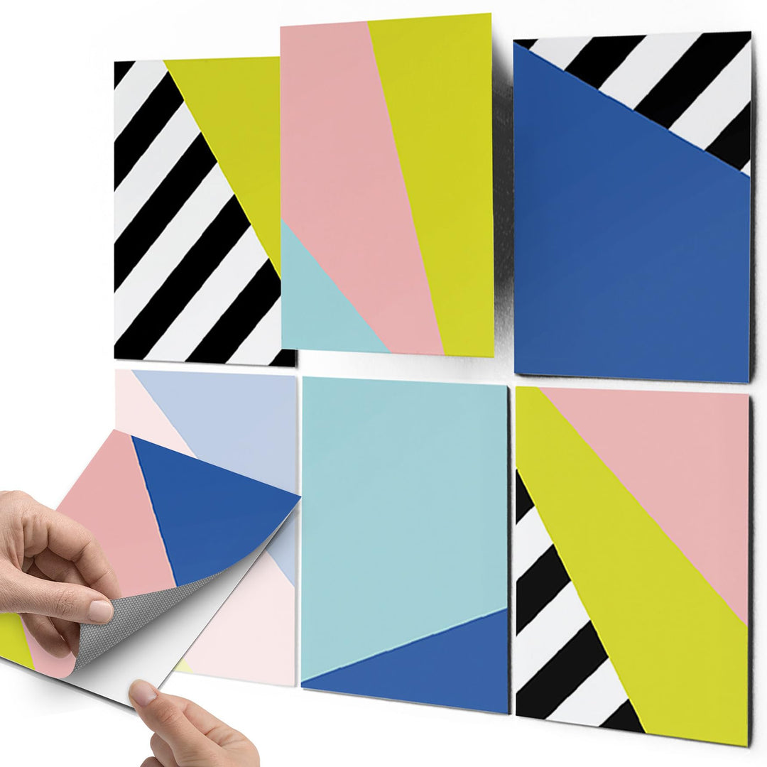Fliesenfolie Vinyl 15x20 cm 30er-Set Küche &amp; Bad 80er Design