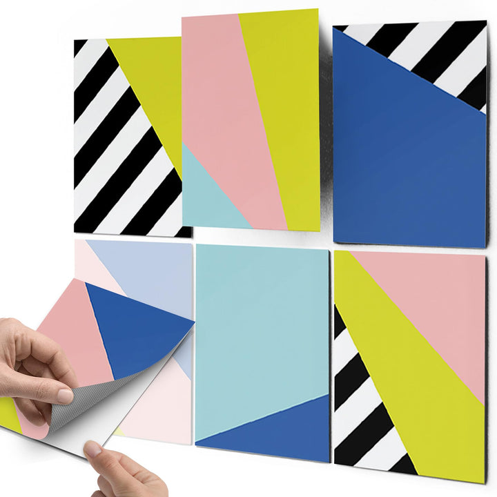 Fliesenfolie Vinyl 15x20 cm 30er-Set Küche &amp; Bad 80er Design