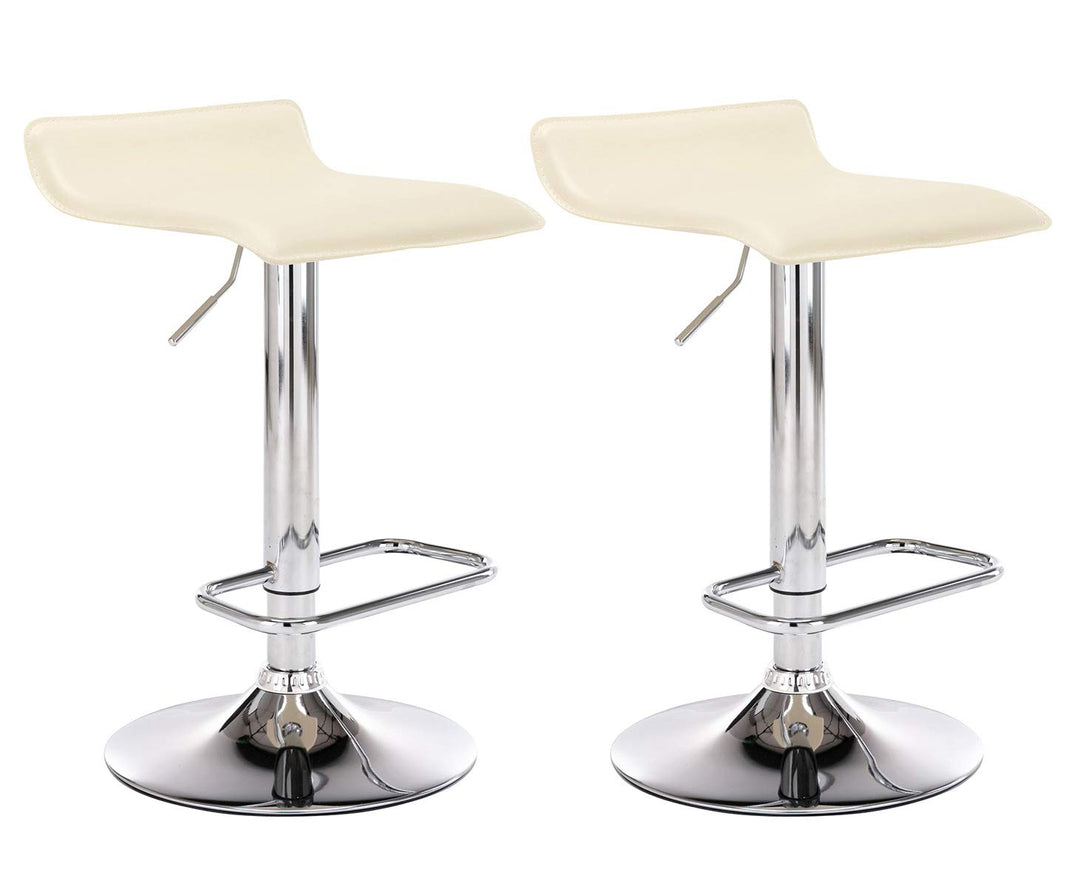Barhocker 2er Set Kunstleder höhenverstellbar drehbar mit Fussstütze - Bild 10