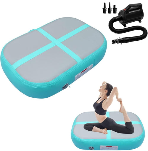 Aufblasbare Gymnastikmatte Quadratisch PVC Mint mit Pumpe