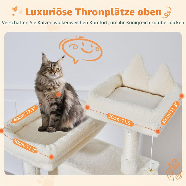 Kratzbaum XXL 180 cm für grosse Katzen mit Hängematte und Nest - Bild 7