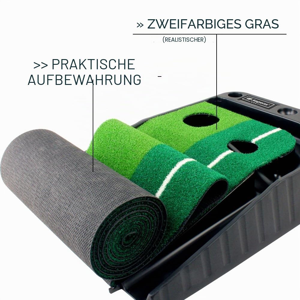 Golf Putting Matte Indoor 9ft zweifarbig mit automatischer Ballrückgabe - Bild 6