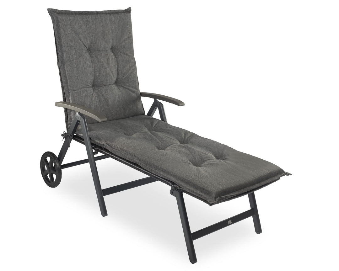 Liegenauflage 190x60 cm Grau wasserabweisend UV-beständig