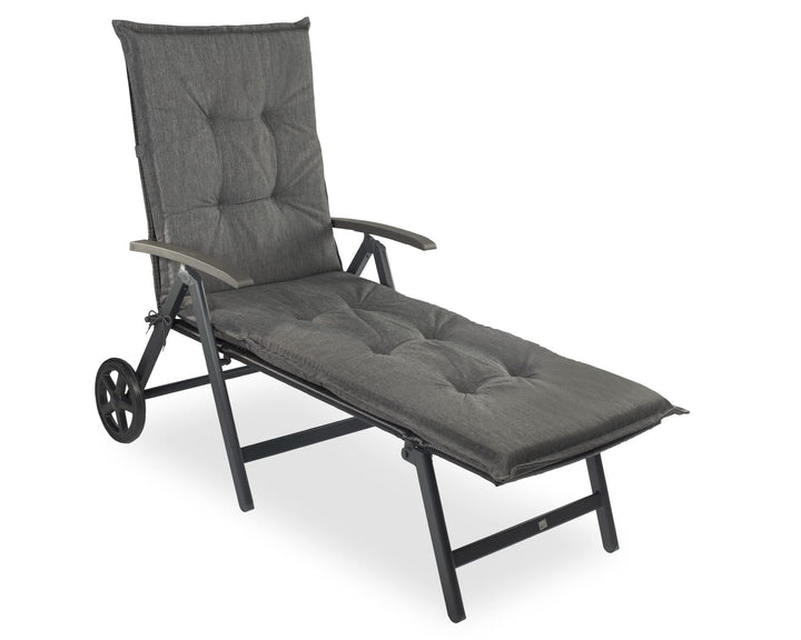 Liegenauflage 190x60 cm Grau wasserabweisend UV-beständig