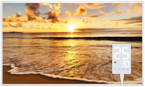 Infrarotheizung 600 Watt mit Bildmotiv Strand zur Wandmontage