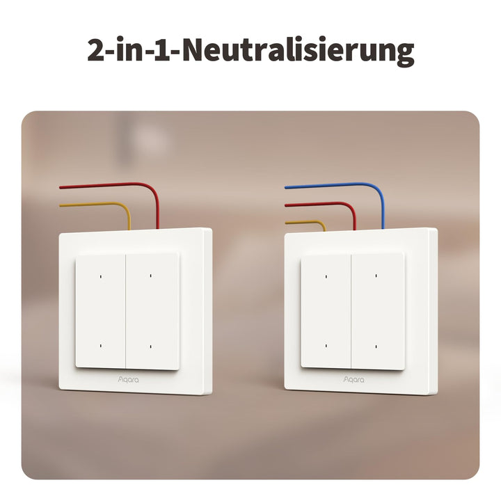Smart Lichtschalter 2-Tasten Thread/Zigbee Matter 55mm Rahmen - Bild 3