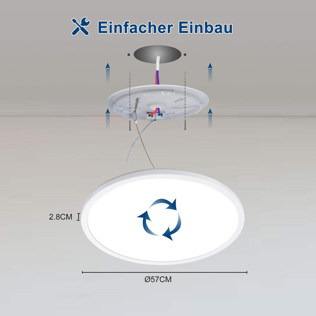 LED Deckenleuchte Dimmbar 45W IP44 mit Fernbedienung 2700K-6500K - Bild 7
