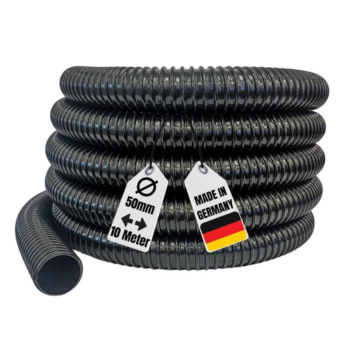 Teichschlauch Spiralschlauch 50 mm schwarz knickgeschützt 10 m