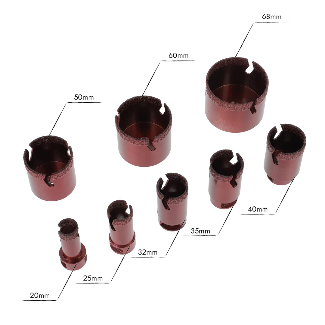 Diamant-Trockenbohrer Set 8-teilig M14 Ø 20–68 mm für Winkelschleifer - Bild 2