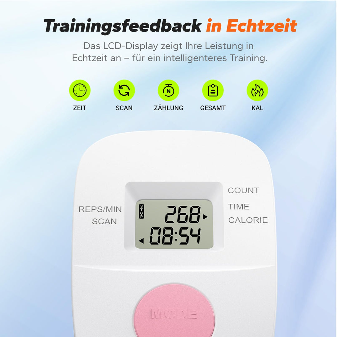 Bauchtrainer Multifunktional mit LCD-Monitor faltbar Rosa - Bild 8