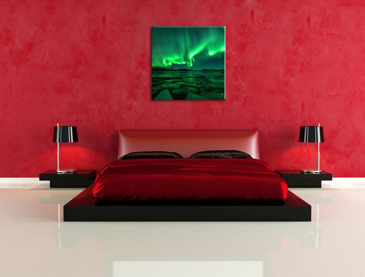 Leinwandbild Polarlicht Himmel quadratisch 70x70 cm fertig bespannt - Bild 5