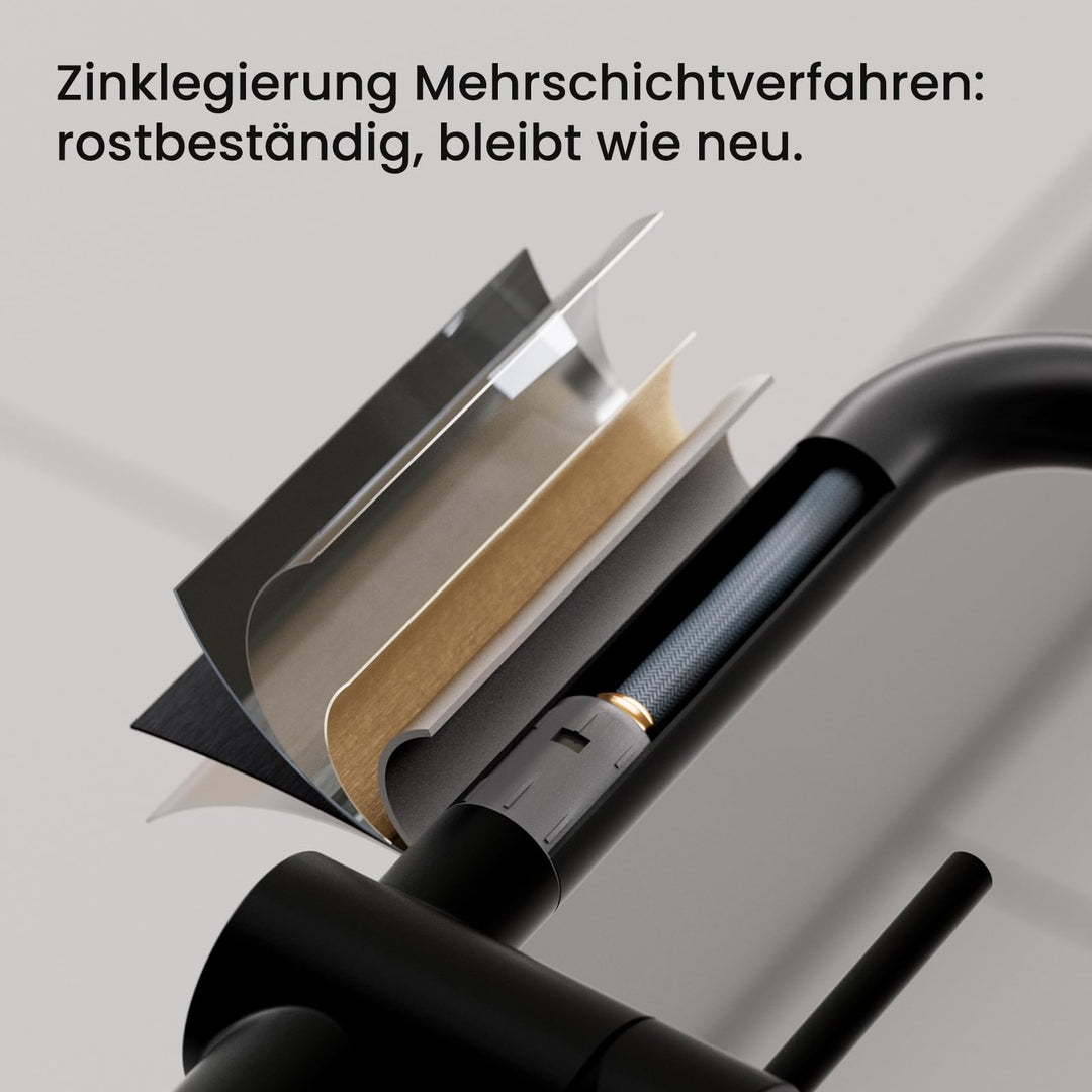 Küchenarmatur ausziehbar 40cm Schwarz Edelstahl 360° schwenkbar - Bild 5