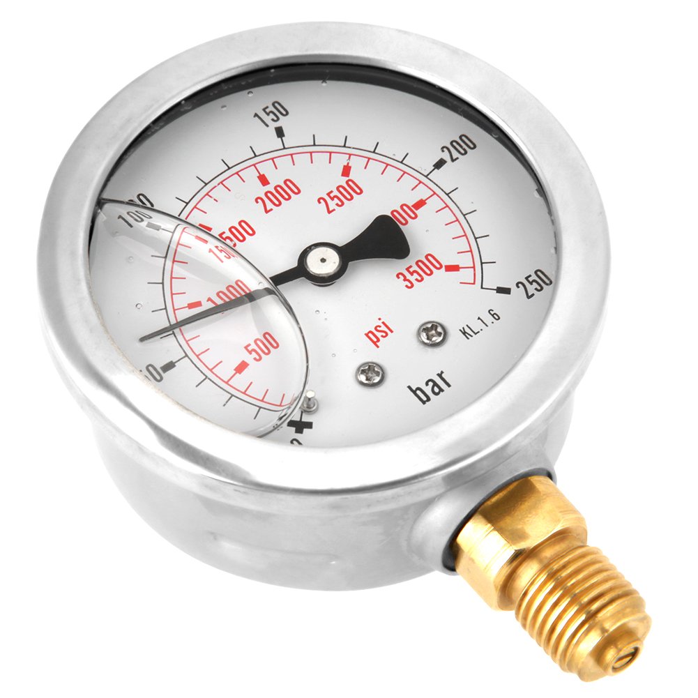 Manometer 0-250 Bar / 0-3750 PSI G1/4 63mm Zifferblatt Hydraulik - Bild 9