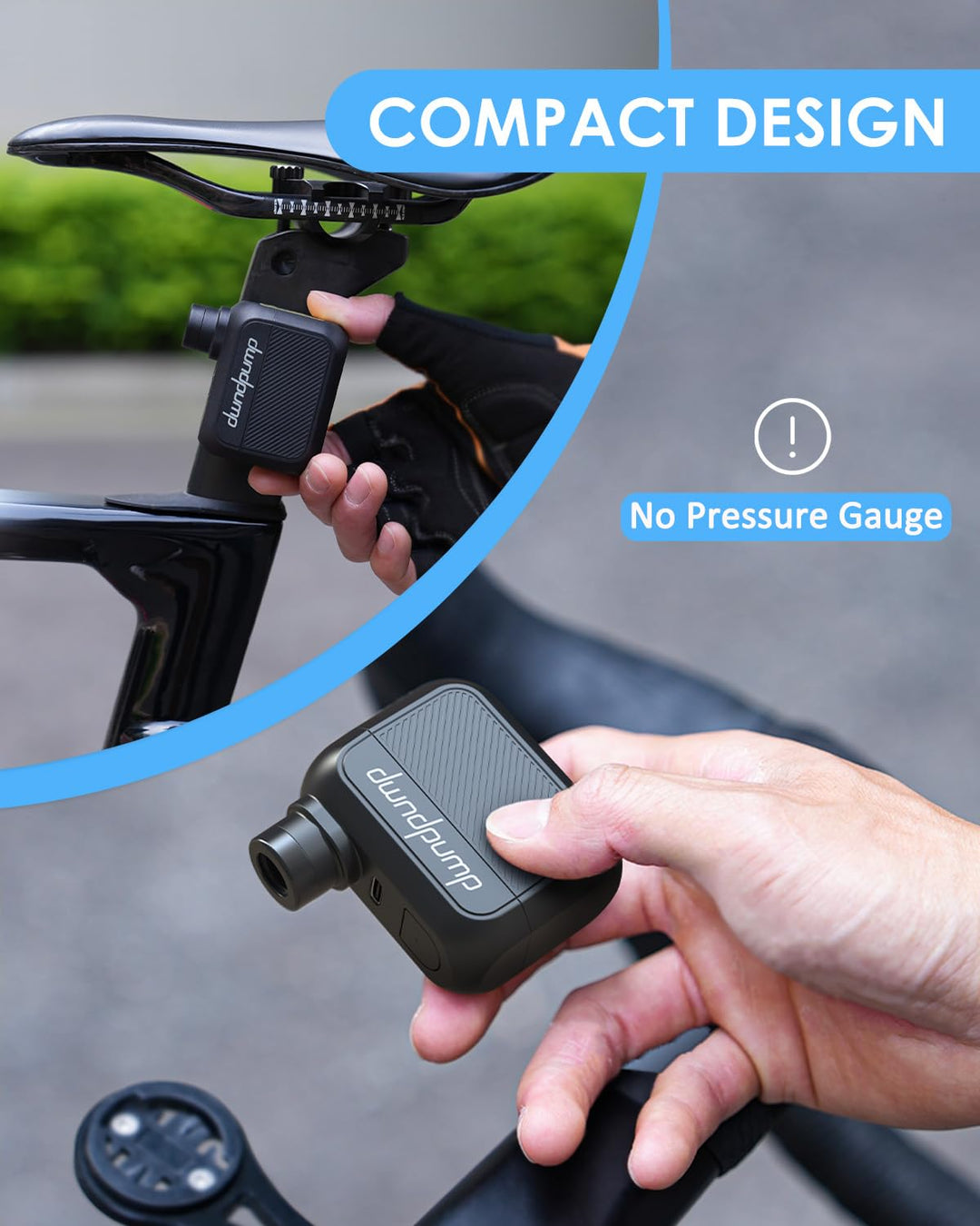 Elektrische Fahrradpumpe Mini 100 PSI Akku USB-C für Rennrad - Bild 3