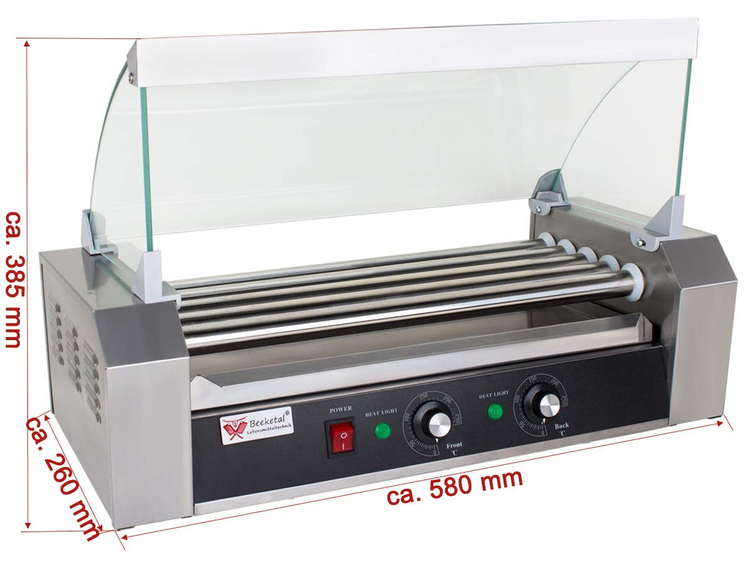Hot-Dog-Grill Edelstahl 5 Heizstäbe 2 Zonen 750 W Gastro - Bild 2