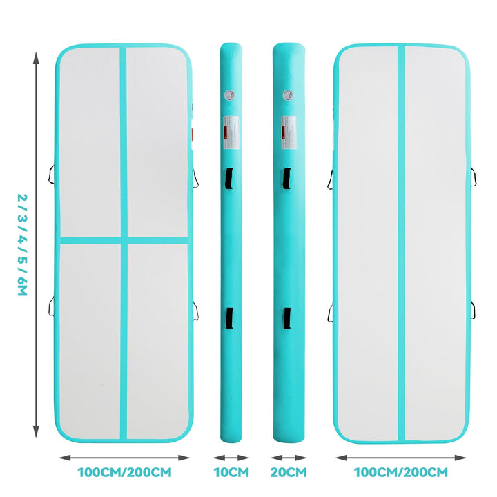 Aufblasbare Turnmatte 3m x 1m x 10cm mit Elektropumpe, PVC - Bild 2