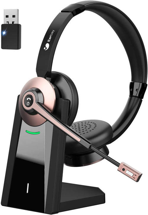 Kabelloses Büro-Headset mit Mikrofon USB-Dongle 26h Akku