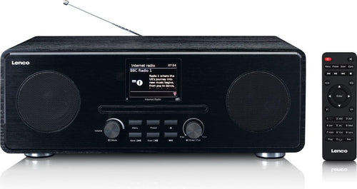 Internetradio DAB+ mit CD-Player, Bluetooth & WLAN, 2x10W, Holzgehäuse