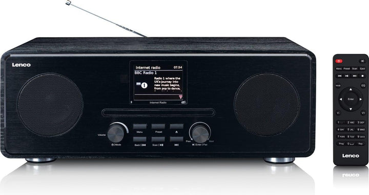 Internetradio DAB+ mit CD-Player, Bluetooth &amp; WLAN, 2x10W, Holzgehäuse