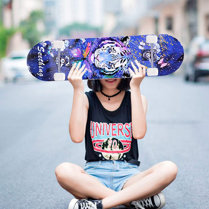 Skateboard 31x8 Zoll 7-lagiges Ahornholz komplett montiert für Anfänger - Bild 4