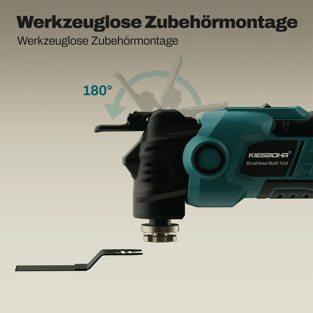 Multifunktionswerkzeug Bürstenlos 18V Makita-kompatibel mit 20-tlg. Zubehör - Bild 6