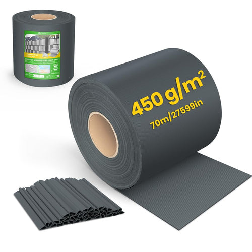 Sichtschutzstreifen PVC Anthrazit 70m x 19cm für Doppelstabmatten