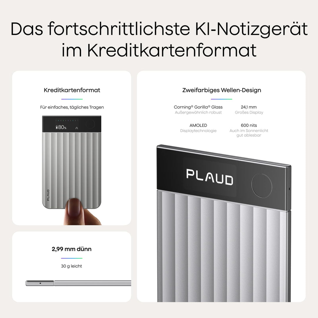 KI-Diktiergerät mit AMOLED-Display 5-Mikrofon-System 112+ Sprachen - Bild 8