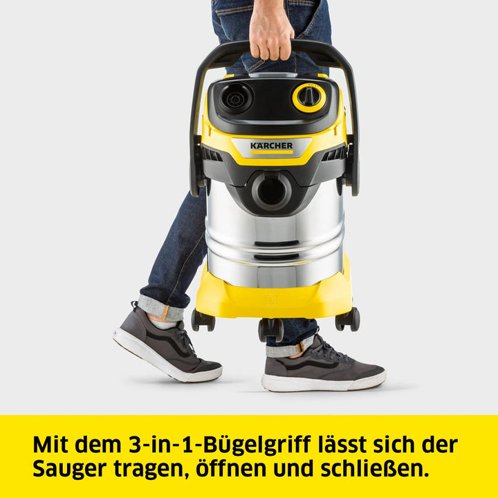 Nass-Trockensauger 1200W 25L Edelstahl mit Blasfunktion - Bild 4