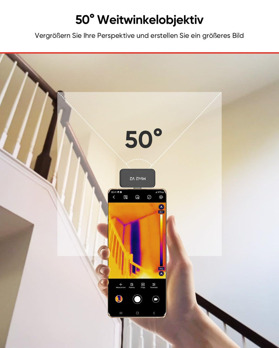 Wärmebildkamera Smartphone 256×192 IR 50° Weitwinkel Android iOS - Bild 4