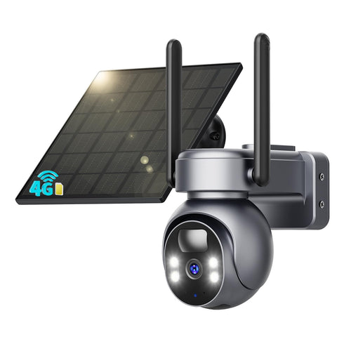 Überwachungskamera Aussen Solar 4G LTE 2K HD 360° ohne WLAN