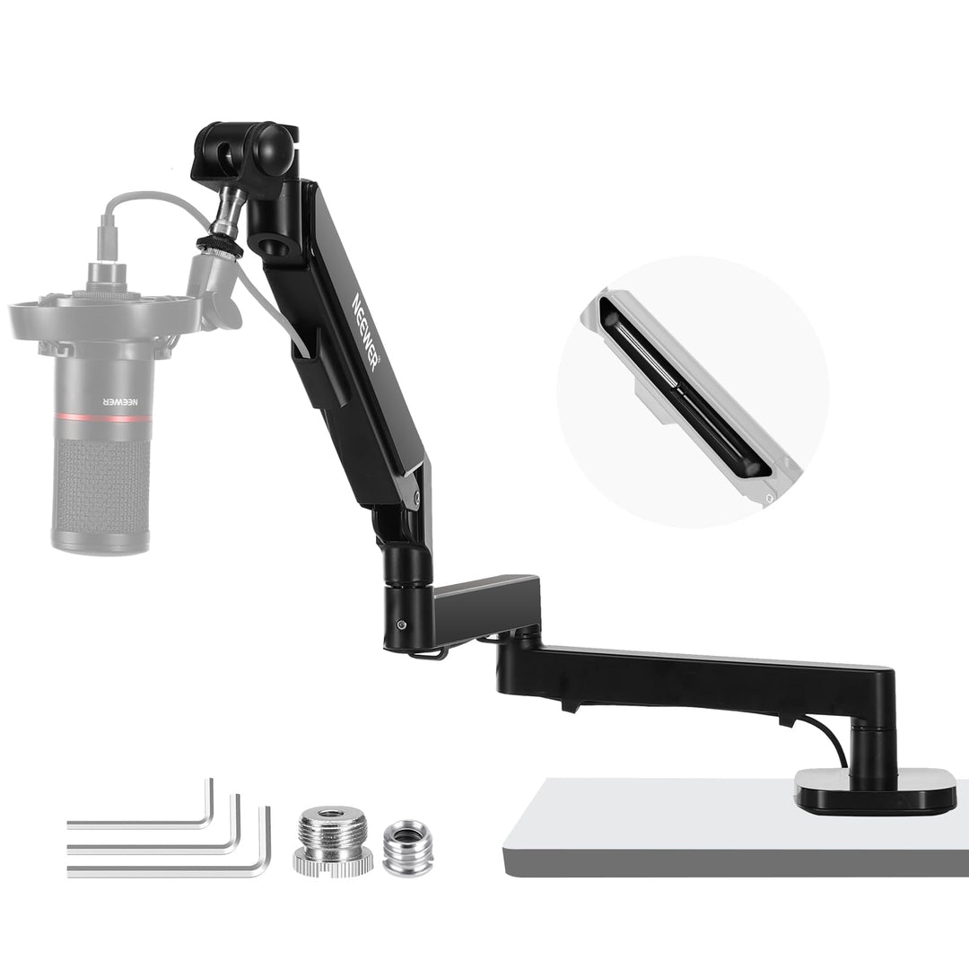 Mikrofon Tischarm flach Aluminium 76.8cm Reichweite 360° drehbar