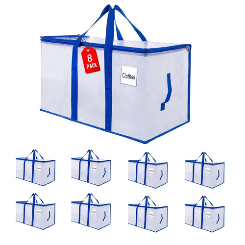 Aufbewahrungstasche transparent 105 L 8er-Set mit Reissverschluss