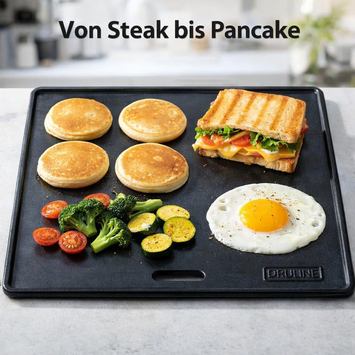 Gusseisen-Wendeplatte 2-in-1 geriffelt &amp; glatt 40x30 cm Gasgrill - Bild 5