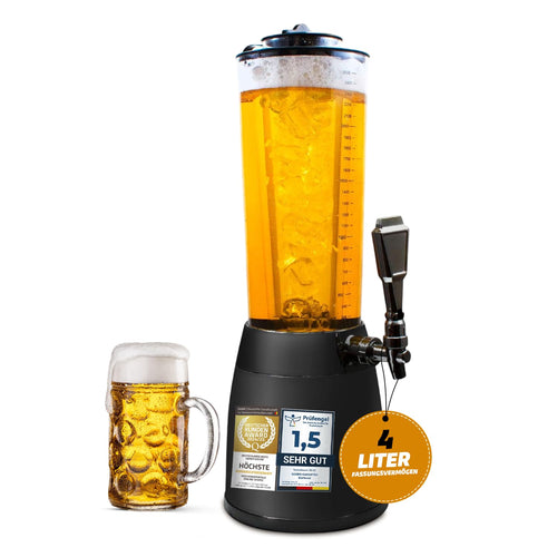Biertower 4 Liter mit Zapfhahn, LED-Licht und Kühlelement
