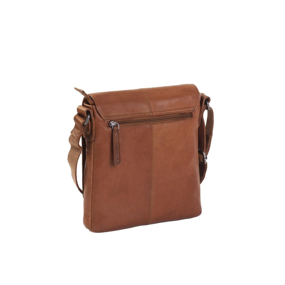 Leder Umhängetasche Cognac Wax Pull Up 26x22 cm Damen - Bild 4