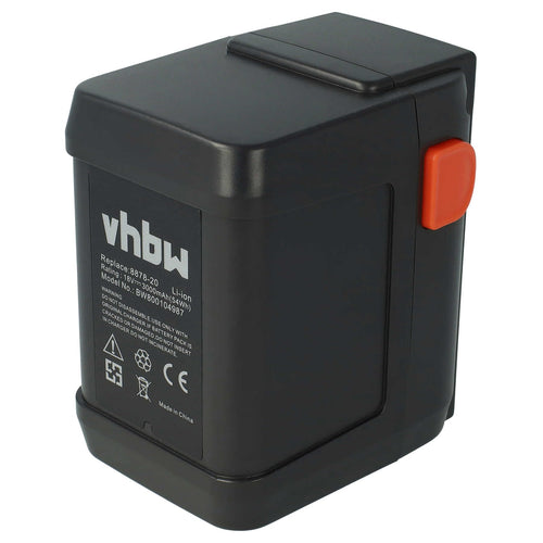 Ersatzakku 18V 3000mAh Li-Ion für Gardena Heckenschere & Trimmer