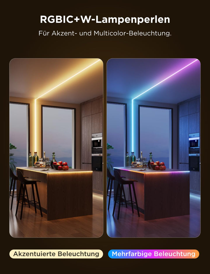 LED Strip RGBIC COB 3m mit Warmweiss 1350lm Smart Home - Bild 3